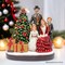 Elegant Victorian Christmas Family Figurine, 8" Vintage Holiday Tabletop Statue and Home Decoration